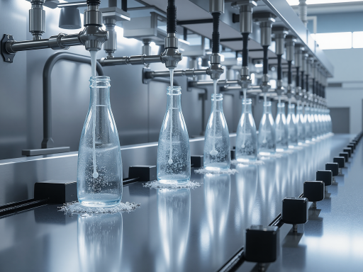 津品水业现代化生产基地外景,厂房干净整洁,周围绿树环绕,体现环保理念